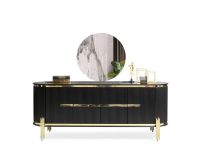 Modern sideboard stainless steel furniture sideboard chest of drawers wardrobe black new